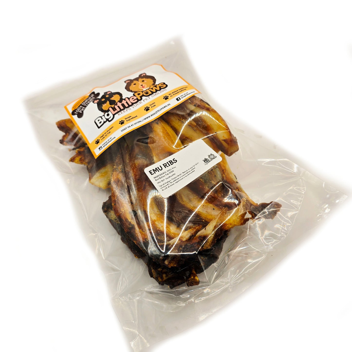 Emu Ribs (Big Little Paws Singapore Dog Chews)