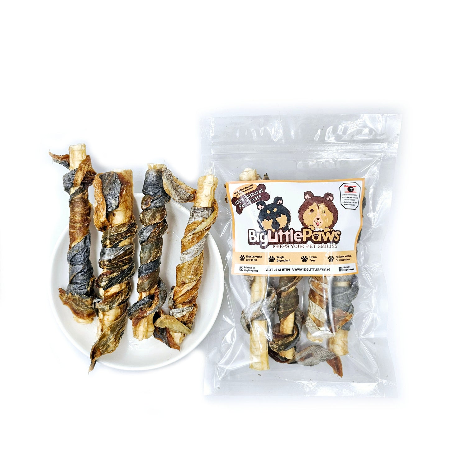Mackerel Fish Twisters- Big Little Paws Singapore Dog Treats