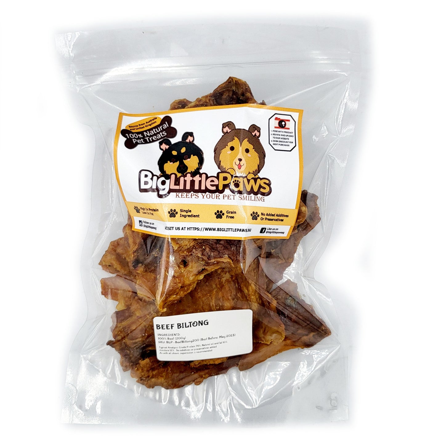 Beef Biltong (Big Little Paws Singapore Dog Treats)