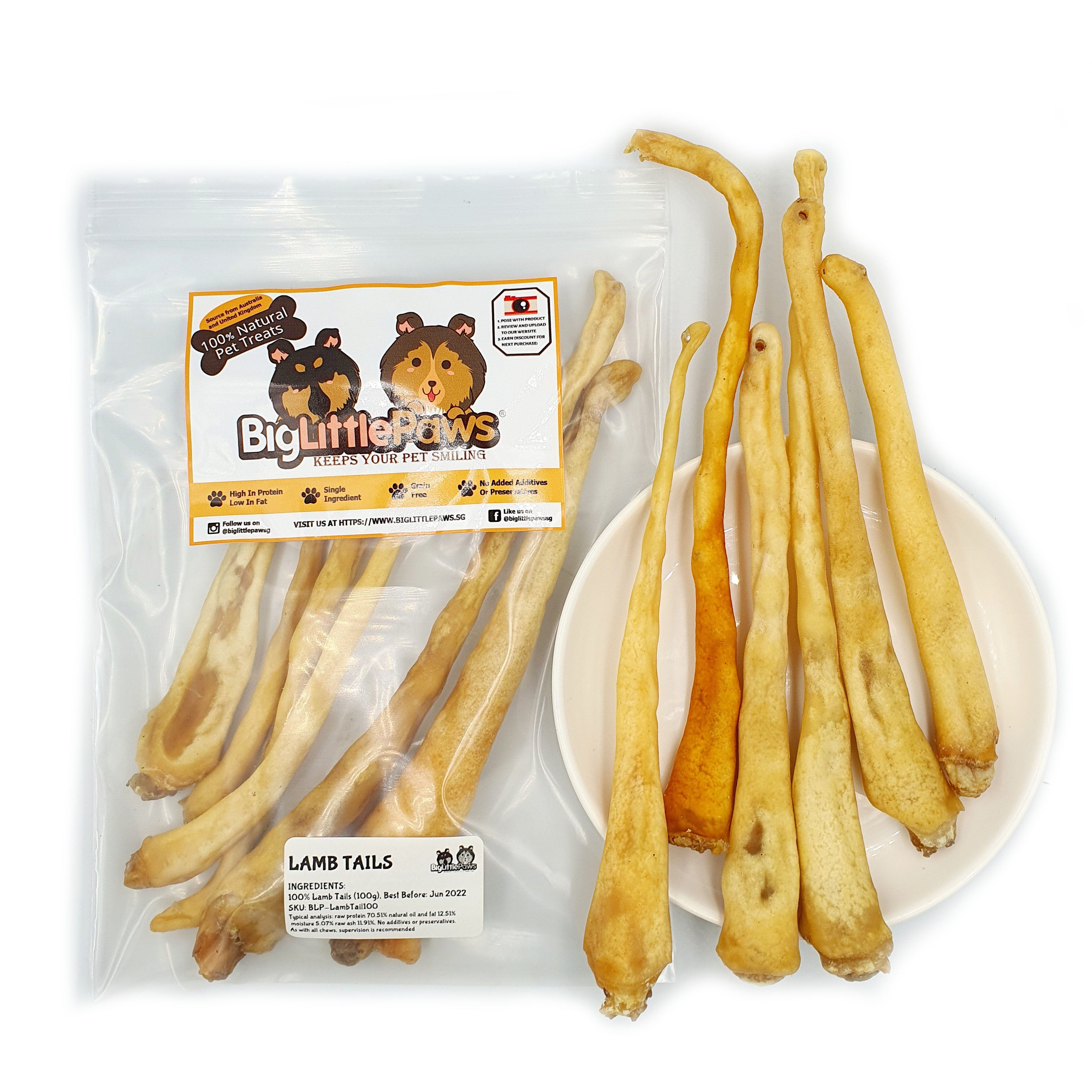 Lamb Tails Dog Treats Big Little Paws Singapore