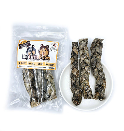 Braided Ostrich Skin- Big Little Paws Singapore Dog Treats