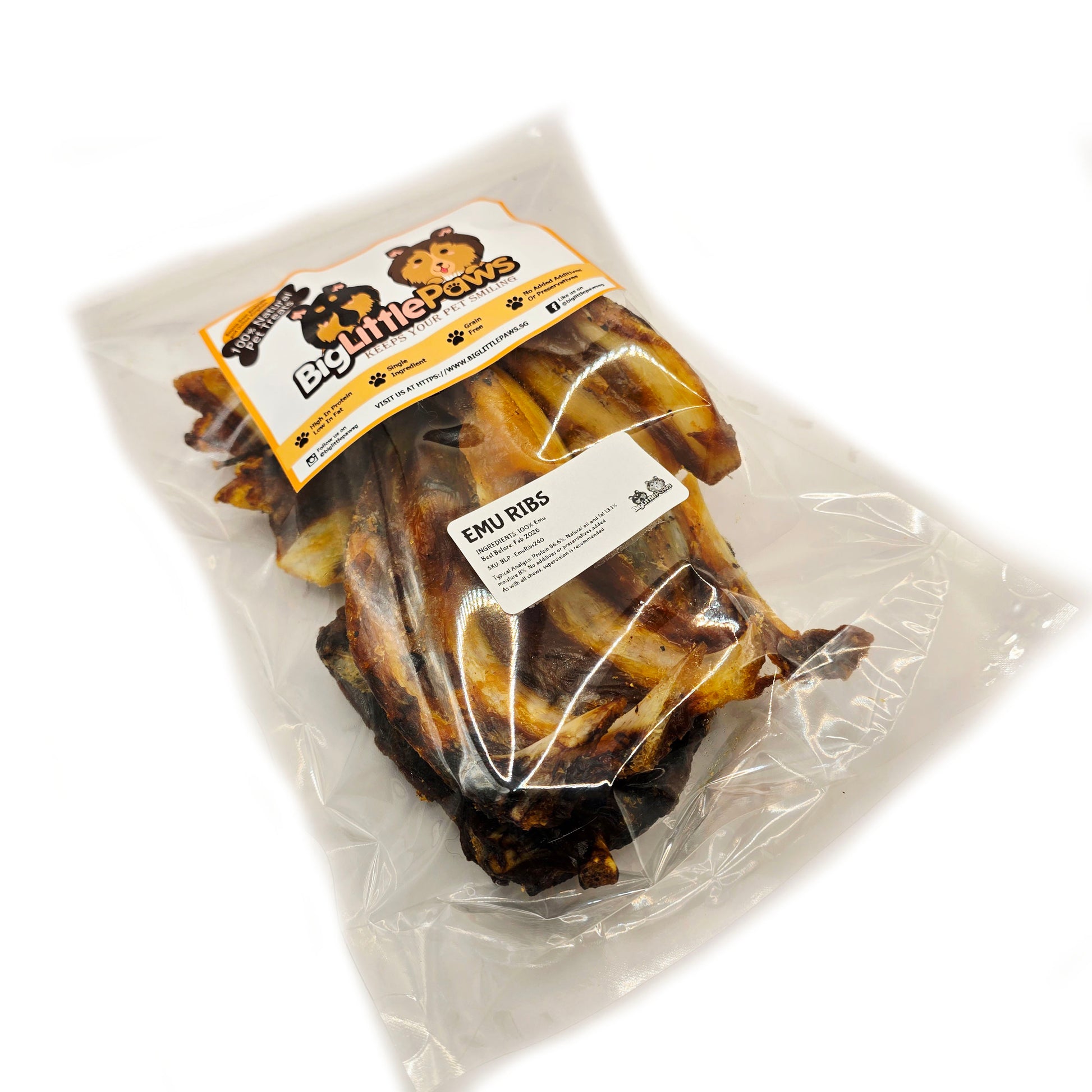 Emu Ribs (Big Little Paws Singapore Dog Chews)