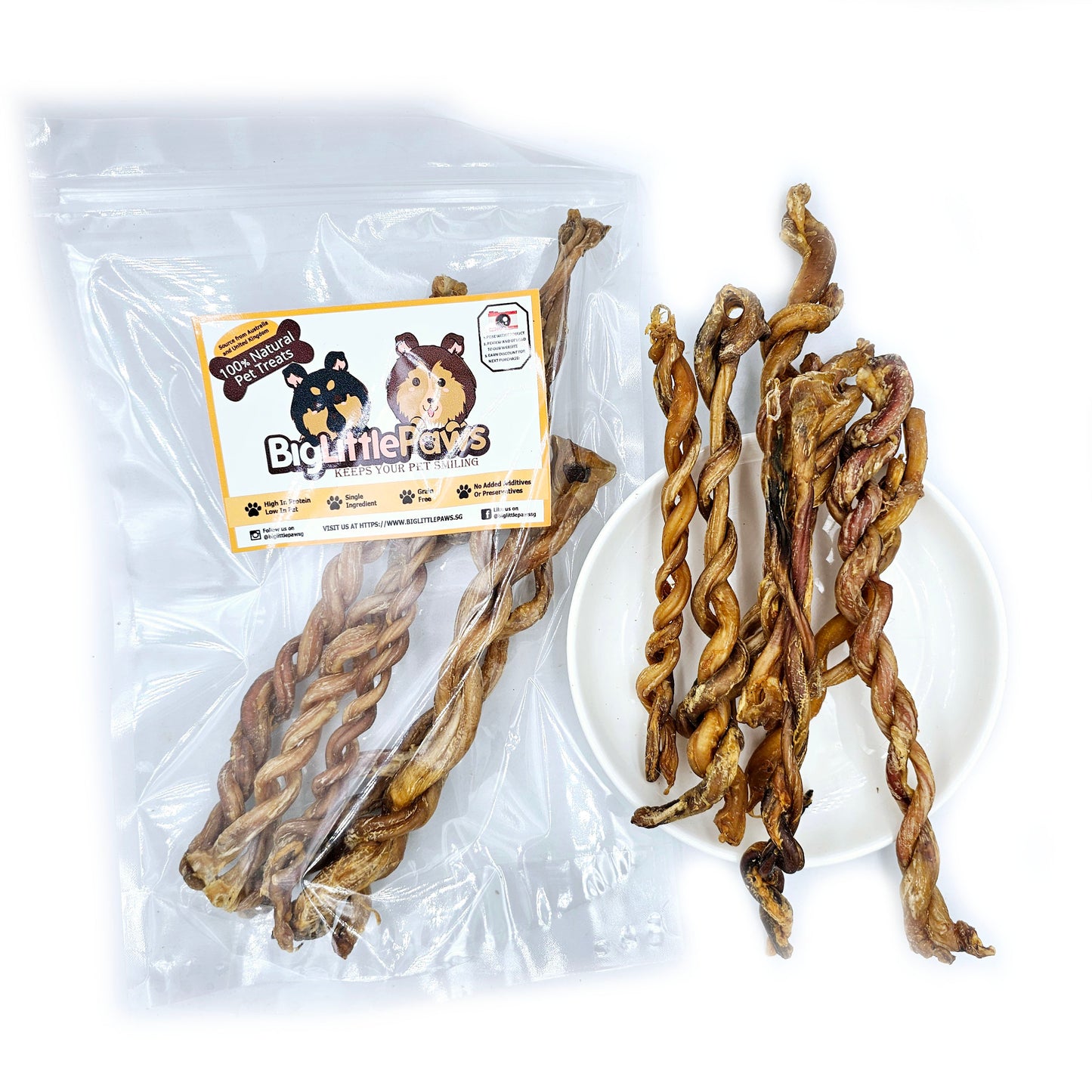 Lamb Pizzle Twist- Big Little Paws Singapore Dog Chew