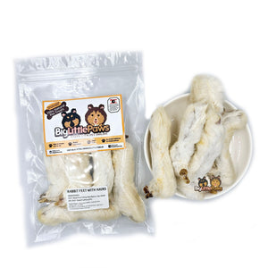 Rabbit Feet with Hair dog treats (Big Little Paws Singapore)