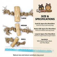 Load image into Gallery viewer, Coffee Wood Chew with Rope
