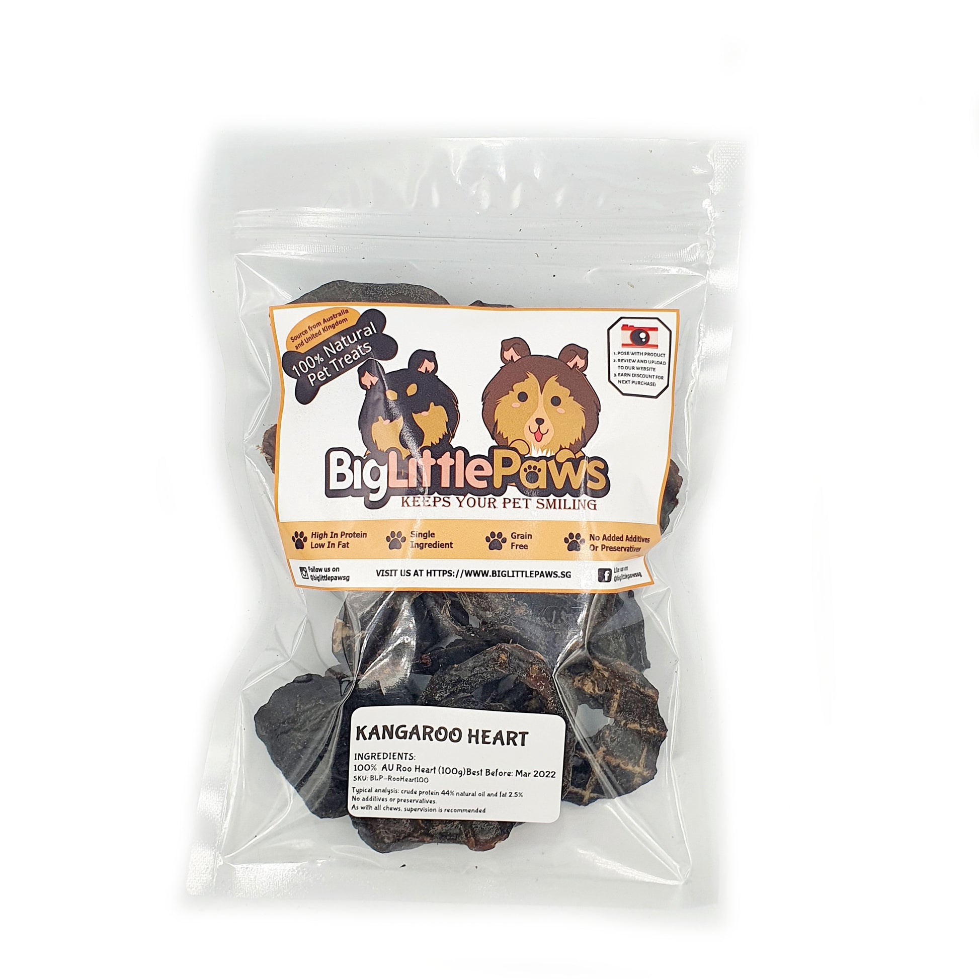 Kangaroo Heart Dog Treats