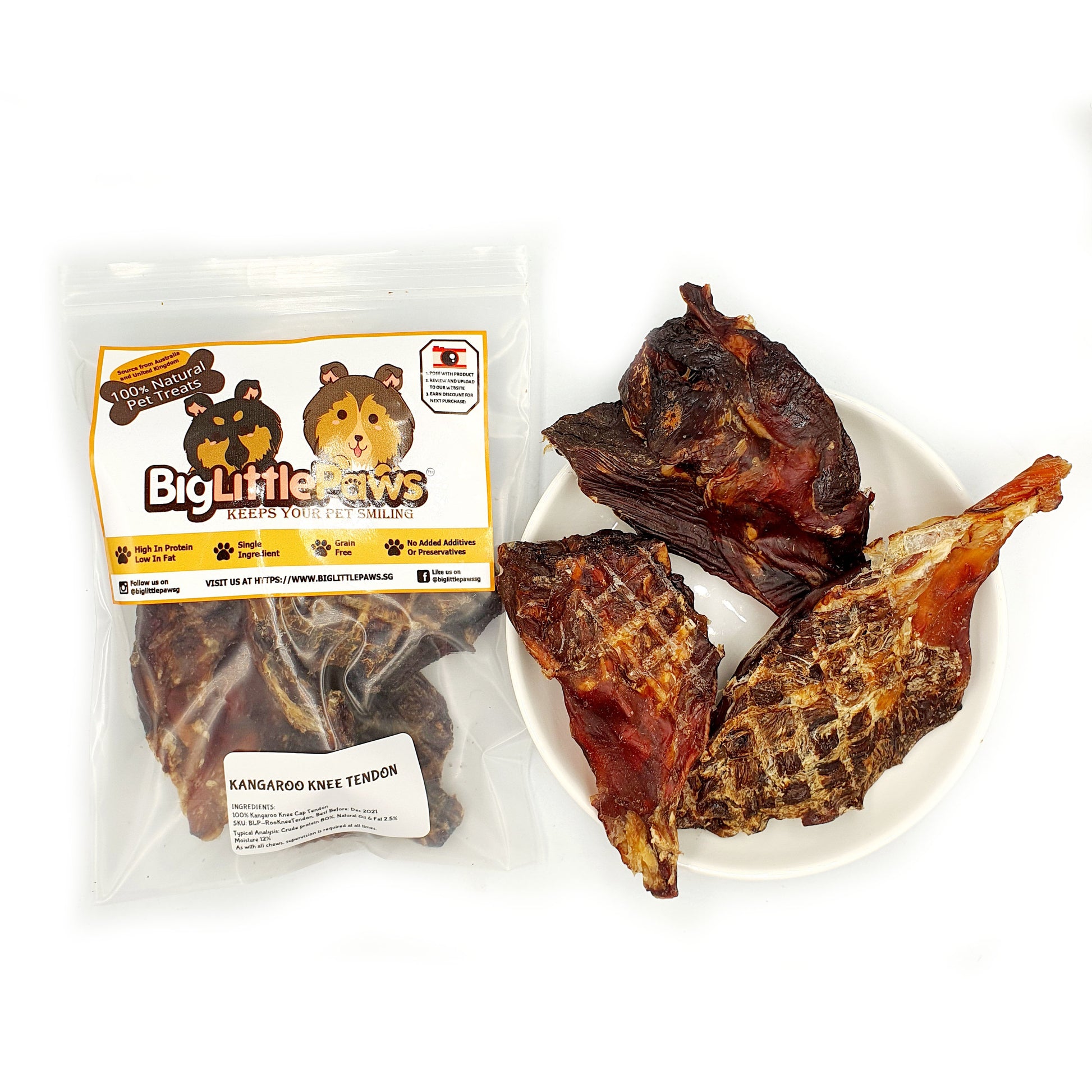 Kangaroo Knee Tendon Dog Treats