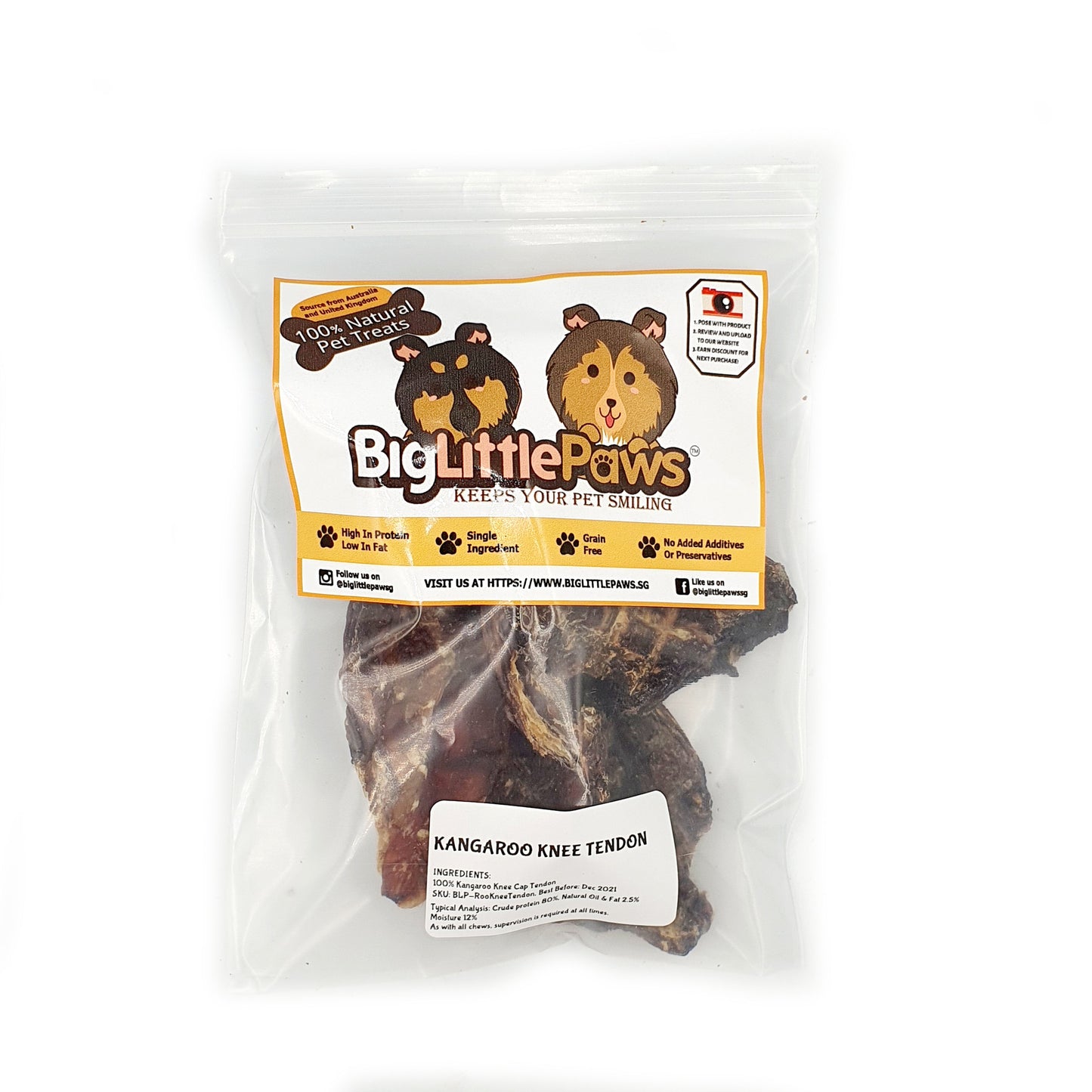 Kangaroo Knee Tendon Dog Treats