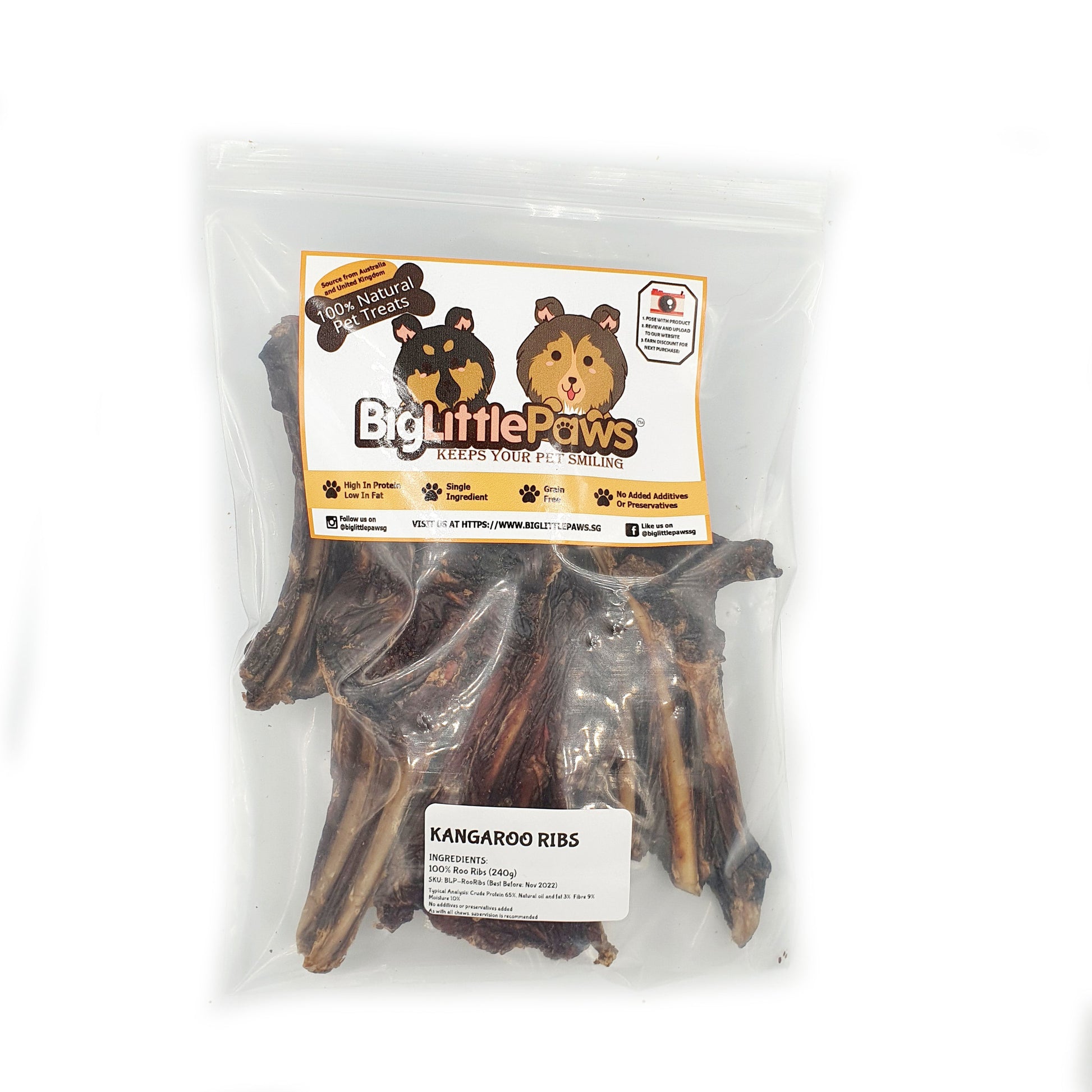 Kangaroo Ribs Dog Treats